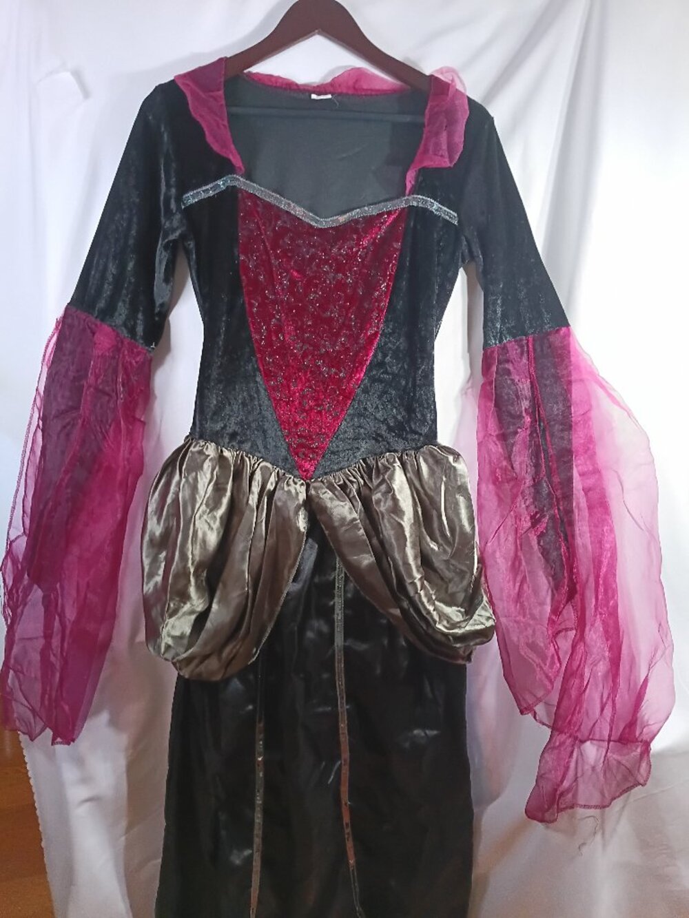 Costume Women's Burgundy and Black Costume Dress Size Medium